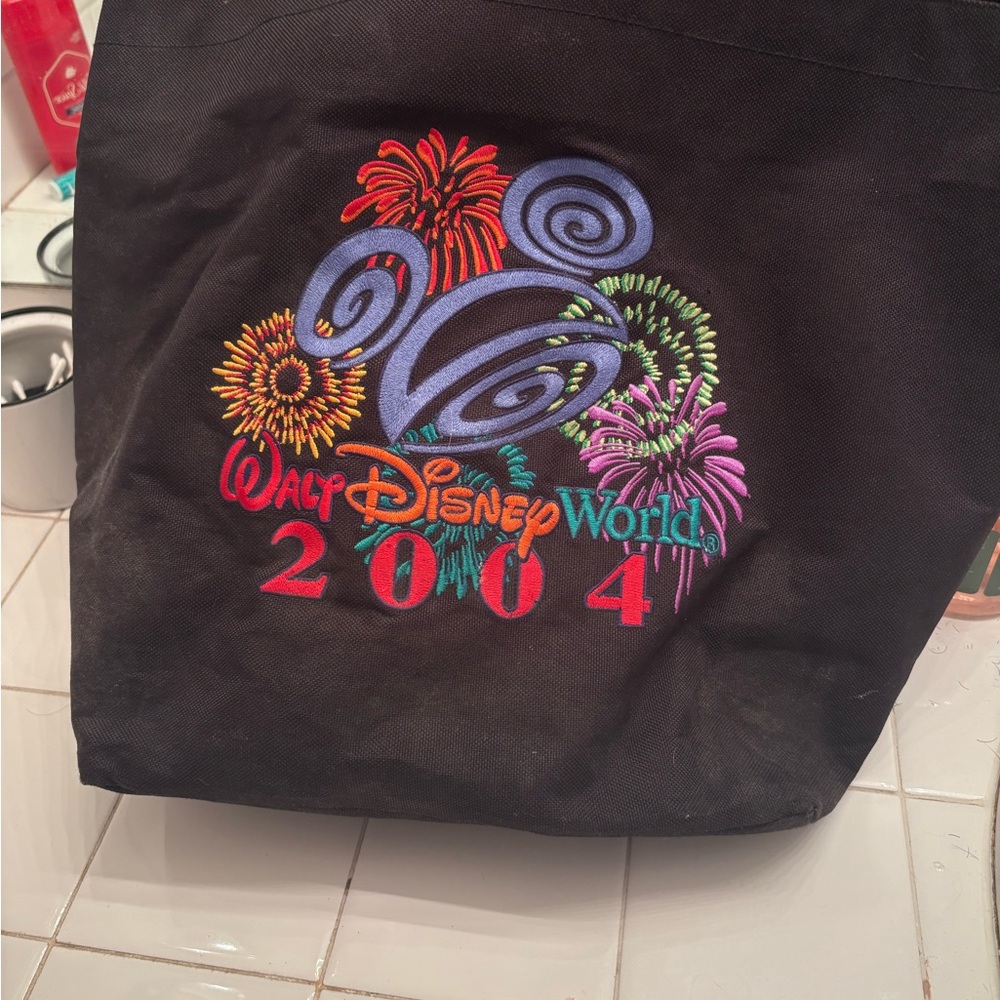 Walt Disney World Black Tote with Colorful Fireworks Design